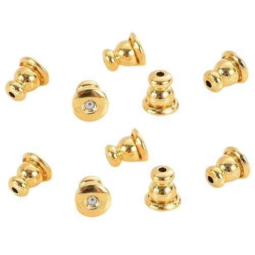 10 Stück Ohrring-Verschlüsse, verschließbare Ohrring-Verschlüsse, Ohrring-Sicherheitsverschlüsse, Ersatz-Ohrring-Verschlüsse für Damen, DIY-Schmuckzubehör (Gold) von lafomukea