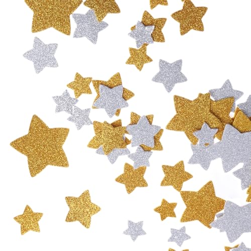 100 Stück Sterne Streudeko, 4 Größen Glitzersterne Streudeko, Streusterne für Tisch Deko, Geburtstag Party, Hochzeit 100 Stück Sterne Streudeko, 4 Größen Glitzersterne Streudeko, Streusterne für Tisch Deko, Geburtstag Party, Hochzeit von lafomukea
