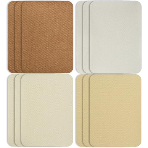 12 Stück Baumwoll-Bügelflicken Stoff zum Aufbügeln auf Ellenbogen Patches zum Aufnähen auf Kleidung Mäntel Hosen Kleid Reparatur (7,5 x 10,5 cm) von lafomukea