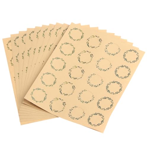 200 Stücke Kraftpapier Geschenkaufkleber, Aufkleber zum Beschriften, Marmeladen Aufkleber, Aufkleber Weihnachten, Selbstklebend Sticker in Kraftpapier Optik von lafomukea