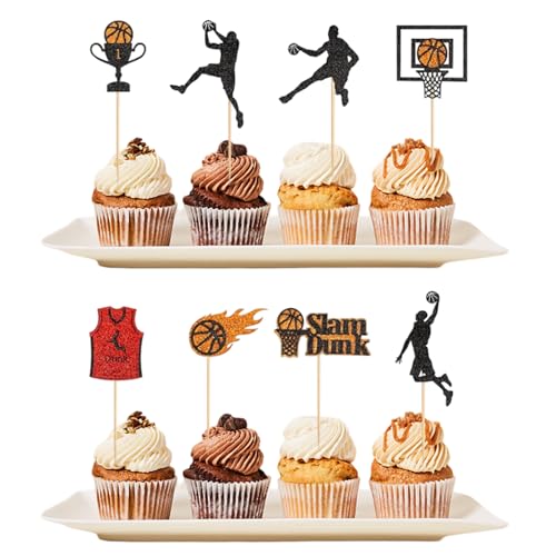 24 Stück Basketball Cupcake Toppers, Tortendeko Basketball Geburtstag, Ball Schuss Cake Topper, Basketball Kuchen Topper für Kinder Jungen Basketball Enthusiasten Festival Geburtstag Party Deko 24 Stück Basketball Cupcake Toppers, Tortendeko Basketball Geburtstag, Ball Schuss Cake Topper, Basketball Kuchen Topper für Kinder Jungen Basketball Enthusiasten Festival Geburtstag Party Deko von lafomukea