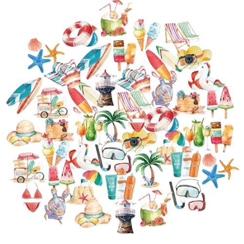 46 Stück Sommer-Strand-Aufkleber, Sommer-Surfen Aufkleber für Kinder, Wiederverwendbare Sticker, Wasserfeste Sticker, Vinyl Aufkleber für Gepäck, Sammelalbum, Graffiti, Skateboard, Scrapbook, Laptop 46 Stück Sommer-Strand-Aufkleber, Sommer-Surfen Aufkleber für Kinder, Wiederverwendbare Sticker, Wasserfeste Sticker, Vinyl Aufkleber für Gepäck, Sammelalbum, Graffiti, Skateboard, Scrapbook, Laptop von lafomukea