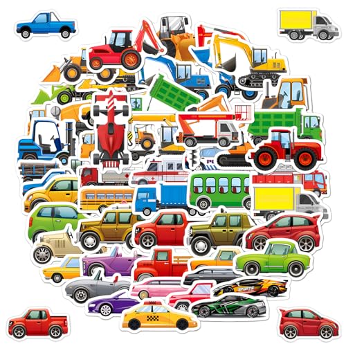 50 Stück Auto Sticker Auto Bagger Sticker, Vinyl Aufkleber für Sammelalbum Skateboard Scrapbook Laptop Gepäck, Kindergeburtstag Gastgeschenke Party von lafomukea