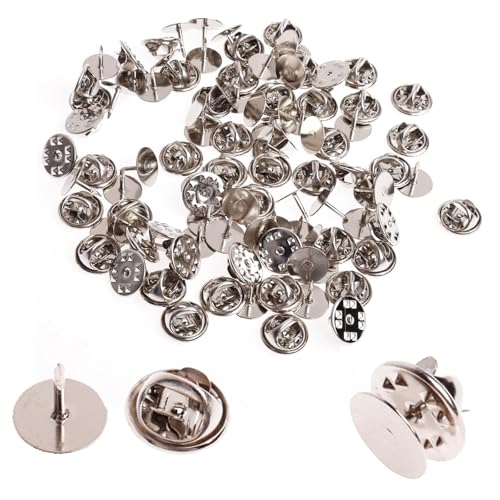50 Stück Verschlüsse Butterfly Clips Pin, Schmetterling Pin Clutch, Nadeln Pins Set, Badge Pin Anstecker für DIY, Krawatten, Jacken, Hüte, Taschen (Silber) von lafomukea