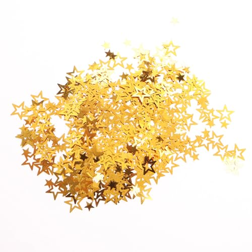 Glitzer Streudeko Sterne Gold, Glitzer Deko Weihnachten Tischdeko, Glitzer Konfetti Geburtstag Deko, Streudeko für Party Hochzeit Dekorationen, 15 Gramm von lafomukea