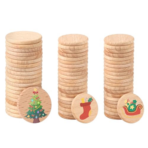 150 Stück Holzscheiben, 25mm und 30 mm Buche Rund Holzscheibe, Holzscheiben zum Basteln für DIY Handwerk Malerei, Hochzeit, Weihnachten Dekoration 150 Stück Holzscheiben, 25mm und 30 mm Buche Rund Holzscheibe, Holzscheiben zum Basteln für DIY Handwerk Malerei, Hochzeit, Weihnachten Dekoration von lahnao
