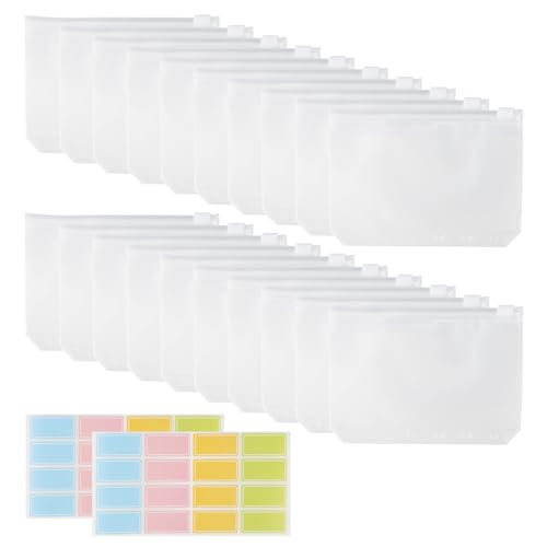 lahnao 20 Stück A7 Binder Taschen, 6-Loch ReißVerschluss Ordner mit 32 Stück Etikettenaufklebern, Kunststoff Bindertaschen, Passend für A7 Notizbuch Binder Planer lahnao 20 Stück A7 Binder Taschen, 6-Loch ReißVerschluss Ordner mit 32 Stück Etikettenaufklebern, Kunststoff Bindertaschen, Passend für A7 Notizbuch Binder Planer von lahnao