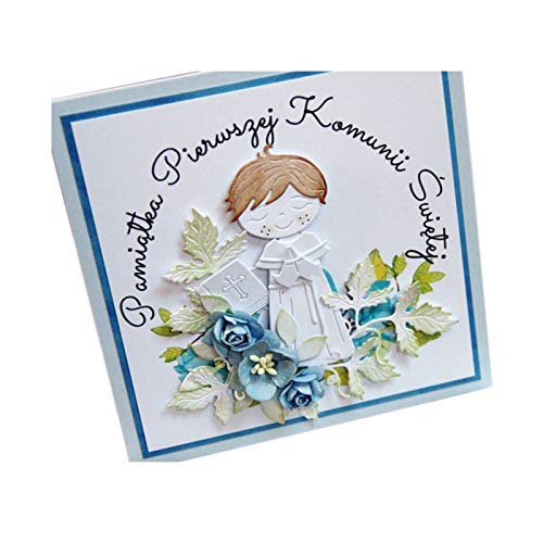 Stanzformen für Kartenherstellung, betender Junge und Mädchen, Metall-Stanzformen zum Basteln, Scrapbooking, Papierkarten, Album, Schablone von lamphle