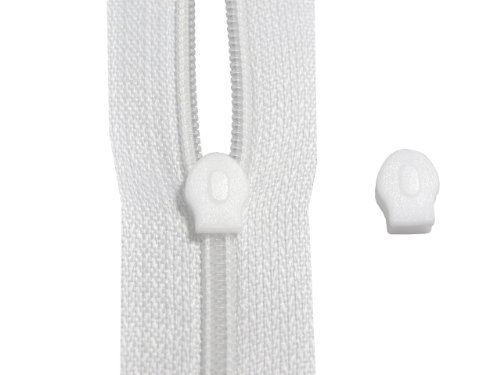 landfreude 2m Reißverschluss weiss RV 3 mm Schiene, + 2 Schieber, Zipper für Bettwäsche und Kissen von FangZin