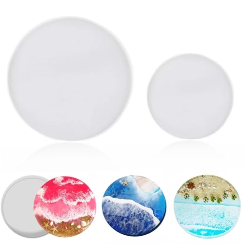Silikonform, Epoxidharz, Casting Mold Formen, rund, Epoxidharz, transparent, Kunstformen, Kunstharz, runde Form, für Ee-Silikonform, handgefertigt, Kristallkleber, Basteln (2 Stück) von landscape lights2K