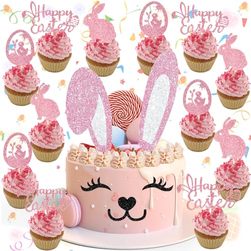 lankai 17 Stück Frohe Ostern Hase Tortendeko, Party Hase Kuchen Dekoration Für Ostern, Rosegold Hase Ostern Kuchen Deko, Tortendeko Hase Themenparty, Für Ostern, BabyGeburtstag, Häschenparty lankai 17 Stück Frohe Ostern Hase Tortendeko, Party Hase Kuchen Dekoration Für Ostern, Rosegold Hase Ostern Kuchen Deko, Tortendeko Hase Themenparty, Für Ostern, BabyGeburtstag, Häschenparty von lankai