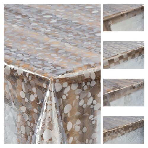 laro Premium Line 0,3mm weich transparente Tischdecke Folie Transparent Muster Tischschutz Schutzfolie Abwaschbar PVC, Muster:Folie Transparent Geometrisch, Größe:120x200 von laro