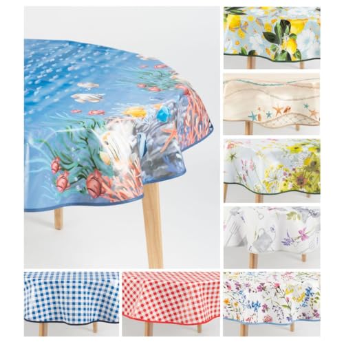 laro Rund 140 cm Wachstuchtischdecke Tischdecke Abwaschbar PVC, Muster:Ozean Unterwasser Blau Fische, Größe: 140cm Rund laro Rund 140 cm Wachstuchtischdecke Tischdecke Abwaschbar PVC, Muster:Ozean Unterwasser Blau Fische, Größe: 140cm Rund von laro