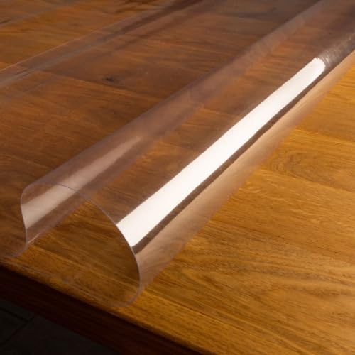 laro 0,30 mm Dicke Tischfolie Tischdecke Transparent Durchsichtig Abwaschbar Garten-Tischdecke Tischschutz-Folie PVC Plastik-Tischdecken Wasserabweisend Eckig Meterware |07|, Größe:100x400 von laro