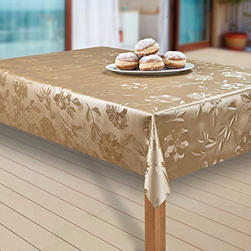 laro Wachstuch-Tischdecke Abwaschbar Garten-Tischdecke Wachstischdecke PVC Plastik-Tischdecken Eckig Meterware Wasserabweisend Abwischbar, Muster:Dahlien Gold Beige, Größe:130x240 laro Wachstuch-Tischdecke Abwaschbar Garten-Tischdecke Wachstischdecke PVC Plastik-Tischdecken Eckig Meterware Wasserabweisend Abwischbar, Muster:Dahlien Gold Beige, Größe:130x240 von laro