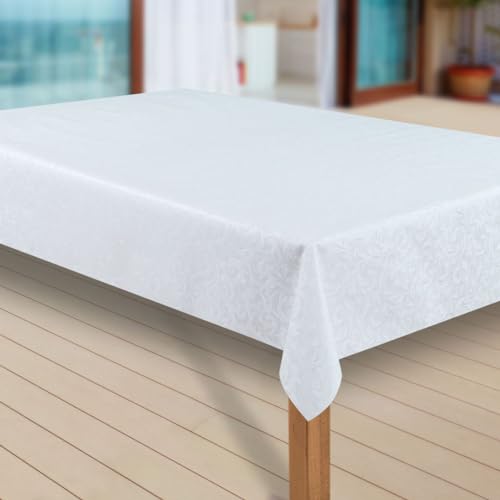 laro Wachstuch-Tischdecke Abwaschbar Garten-Tischdecke Wachstischdecke PVC Plastik-Tischdecken Eckig Meterware Wasserabweisend Abwischbar, Muster:Flora Weiss, Größe:140x260 cm laro Wachstuch-Tischdecke Abwaschbar Garten-Tischdecke Wachstischdecke PVC Plastik-Tischdecken Eckig Meterware Wasserabweisend Abwischbar, Muster:Flora Weiss, Größe:140x260 cm von laro