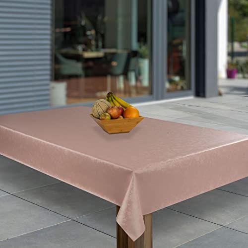 laro Wachstuch-Tischdecke Abwaschbar Garten-Tischdecke Wachstischdecke PVC Plastik-Tischdecken Eckig Meterware Wasserabweisend Abwischbar, Muster:Rosa geprägt Metallic Ornament, Größe:80x80 von laro