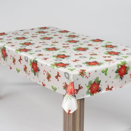 laro Wachstuch-Tischdecke Abwaschbar Garten-Tischdecke Wachstischdecke PVC Plastik-Tischdecken Eckig Meterware Wasserabweisend Abwischbar, Muster:Weihnachten Stern Mistelzweig, Größe:118x180 laro Wachstuch-Tischdecke Abwaschbar Garten-Tischdecke Wachstischdecke PVC Plastik-Tischdecken Eckig Meterware Wasserabweisend Abwischbar, Muster:Weihnachten Stern Mistelzweig, Größe:118x180 von laro