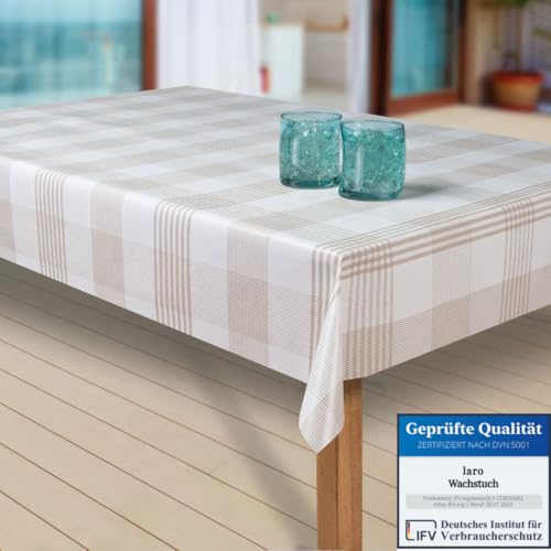 laro Wachstuch-Tischdecke Abwaschbar Garten-Tischdecke Wachstischdecke PVC Plastik-Tischdecken Eckig Meterware Wasserabweisend Abwischbar |22|, Größe:100x260 von laro