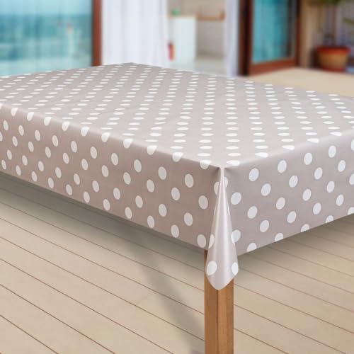 laro Wachstuch-Tischdecke Abwaschbar Garten-Tischdecke Wachstischdecke PVC Plastik-Tischdecken Eckig Meterware Wasserabweisend Abwischbar G07, Muster:Punkte beige-grau, Größe:80x80 cm laro Wachstuch-Tischdecke Abwaschbar Garten-Tischdecke Wachstischdecke PVC Plastik-Tischdecken Eckig Meterware Wasserabweisend Abwischbar G07, Muster:Punkte beige-grau, Größe:80x80 cm von laro