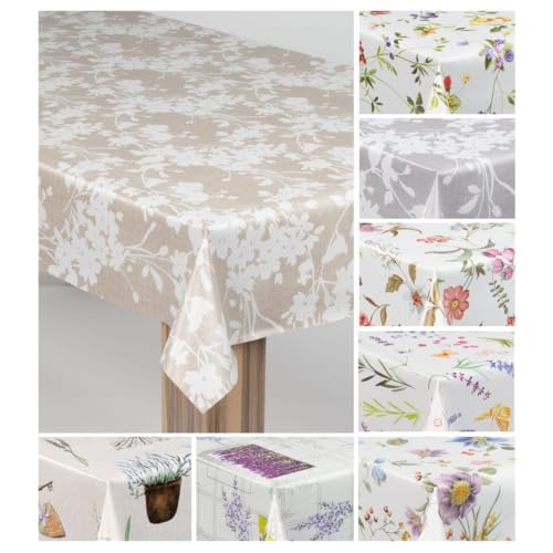laro Wachstuch-Tischdecke Wachstischdecke Gartentischdecke, Muster:Blumenornament Beige Weiß, Größe:140x220 laro Wachstuch-Tischdecke Wachstischdecke Gartentischdecke, Muster:Blumenornament Beige Weiß, Größe:140x220 von laro