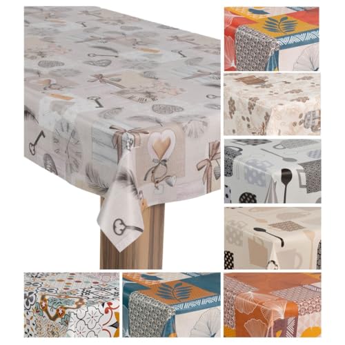 laro Wachstuch-Tischdecke Wachstischdecke Gartentischdecke, Muster:Vintage Beige Herzen, Größe:130x300 laro Wachstuch-Tischdecke Wachstischdecke Gartentischdecke, Muster:Vintage Beige Herzen, Größe:130x300 von laro