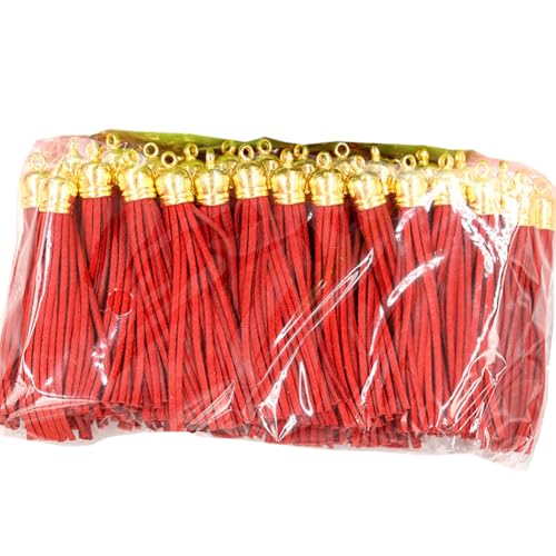 20 Stück 8,4 cm große Kunstleder-Quasten-Anhänger aus Kunstleder für Schlüsselbänder, Riemen, Handtasche, Rucksack, Schmuckherstellung, handgefertigt, Rot 20 Stück 8,4 cm große Kunstleder-Quasten-Anhänger aus Kunstleder für Schlüsselbänder, Riemen, Handtasche, Rucksack, Schmuckherstellung, handgefertigt, Rot von lasenersm