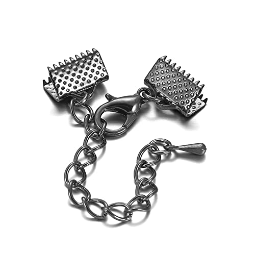 20 Stück Bandendklemmen-Enden mit Karabinerverschluss und Verlängerungskette, Bandkordelklemmen, 6 mm, Schwarz 20 Stück Bandendklemmen-Enden mit Karabinerverschluss und Verlängerungskette, Bandkordelklemmen, 6 mm, Schwarz von lasenersm