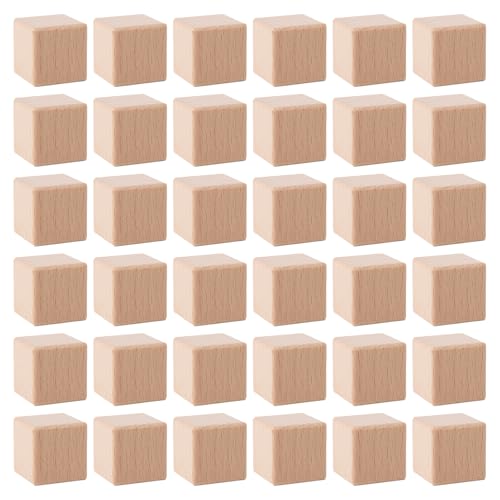 36 Stück abgerundete Ecken, unlackierte Holzwürfel, natürlich, unlackiert, Massivholz, quadratische Blöcke für DIY-Projekte, Heimdekoration, Alphabet-Blöcke, Puzzle, 2 x 2 cm von lasenersm