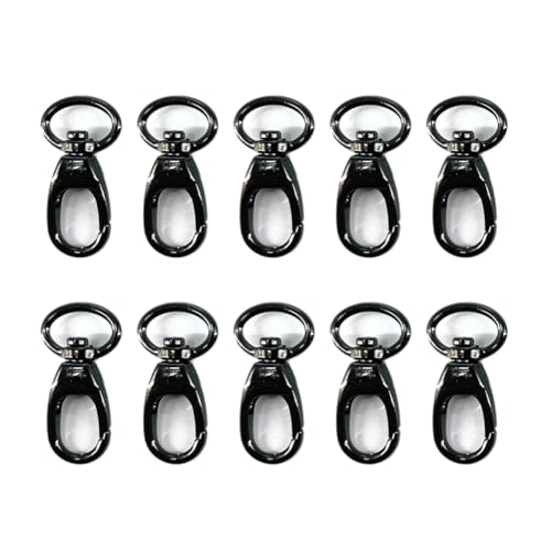 Karabinerhaken aus Metall, drehbar, gebogen, für Schlüsselanhänger, für Schmuck, Geldbörsen, Taschen, Gurte, Hardware-Herstellung, Innenbreite 15 mm, Schwarz, 10 Stück Karabinerhaken aus Metall, drehbar, gebogen, für Schlüsselanhänger, für Schmuck, Geldbörsen, Taschen, Gurte, Hardware-Herstellung, Innenbreite 15 mm, Schwarz, 10 Stück von lasenersm