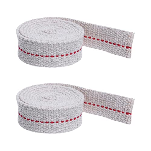 lasenersm 2 Rollen 2,5 cm breite Baumwolllaterne Docht Baumwolle Öl Lampe Docht flach Baumwolle Öl Laterne Docht Ersatz Öllaternen Docht für Öllaterne Öllampen, 1,8 m lang pro Rolle von lasenersm