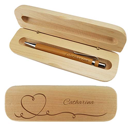 laser-diele Kugelschreiber mit Gravur in Personalisierter Geschenkbox - Schreibset mit Gravur - Kugelschreiber personalisiert (Herz) von laser-diele