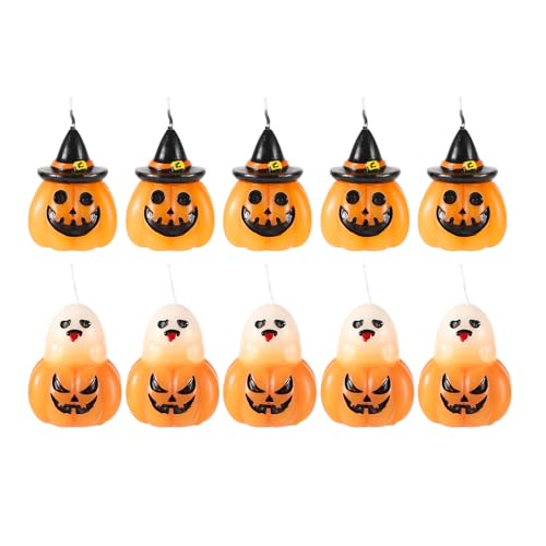 10 Stück Halloween Kerzen, Süß Lustig Geister- Kürbis Kerzen Duftkerzen Geschenke für Thanksgiving Halloween-Party Zuhause Zimmer Schlafzimmer Tisch Dekor 10 Stück Halloween Kerzen, Süß Lustig Geister- Kürbis Kerzen Duftkerzen Geschenke für Thanksgiving Halloween-Party Zuhause Zimmer Schlafzimmer Tisch Dekor von lasuroa