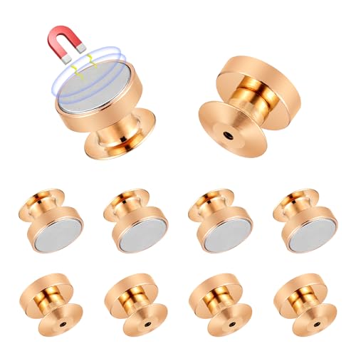 10 Stück Magnetische Pin-Rückseiten, Metall-Pin-Rückseiten-Magnet Emaille-Pin-Konverter Verschließbare Pin-Halter Verschluss Pin-Sammlergeschenke (Hell Gold) von lasuroa