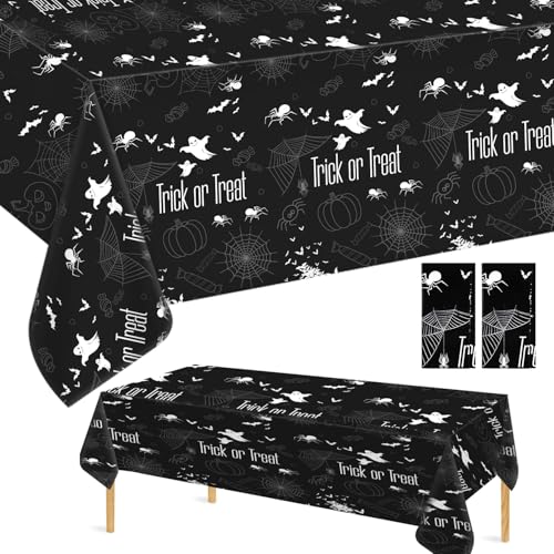 2 Stück Halloween Tischdecken, 274 x 137 cm Plastik Tischdecke mit Spinnennetz Geister Tischdecke Einmal Tischdecke mit Spinnen Rechteckige Tischdecke für die Halloween Dekoration zu Hause 2 Stück Halloween Tischdecken, 274 x 137 cm Plastik Tischdecke mit Spinnennetz Geister Tischdecke Einmal Tischdecke mit Spinnen Rechteckige Tischdecke für die Halloween Dekoration zu Hause von lasuroa