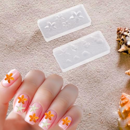 2 Stück Silikon Nagelformen, 3D Form für Plumeria und Ozean Nägel Charms Wiederverwendbare Schnitzschablonen DIY-Maniküre Dekoration Epoxidharz Schmuck und Kunsthandwerk 2 Stück Silikon Nagelformen, 3D Form für Plumeria und Ozean Nägel Charms Wiederverwendbare Schnitzschablonen DIY-Maniküre Dekoration Epoxidharz Schmuck und Kunsthandwerk von lasuroa