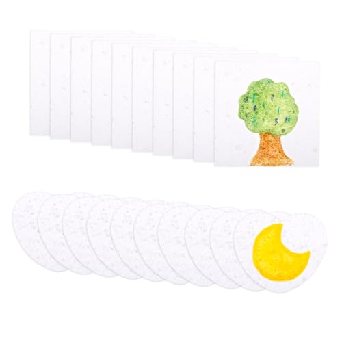 20 Stück Schaumstruktur-Malpapier, 3D Bauschige Zeichnung für Heimwerkerarbeiten Zelluloseschwamm Kunstpapier für Kinder und Erwachsene Zuhause Schule und Kreative Projekte (Herz, Quadrat) von lasuroa