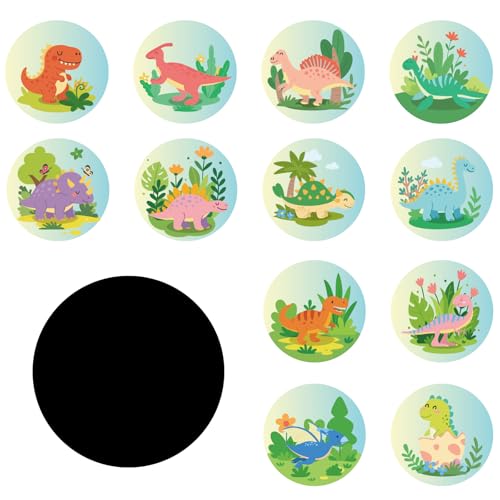 24 Stück Töpfchen-Trainingsaufkleber, Wiederverwendbar Toilettenaufkleber Bunt Selbstklebender Badezimmersitzaufkleber Früherziehungsmaterial für Kinder (Dinosaurier) von lasuroa