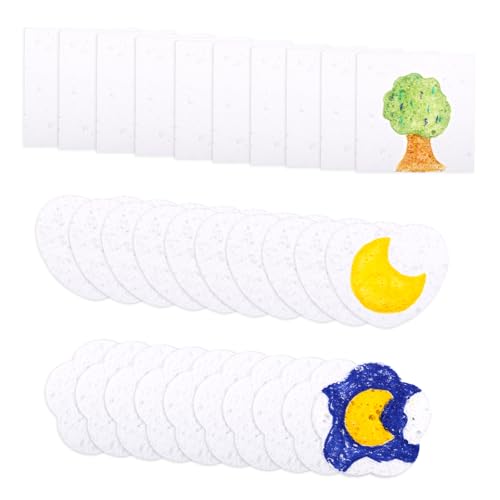 30 Stück Magisches Schaum-Strukturpapier, 3D-Zeichnung Kunst-Leinwandschwamm Flauschig Zellulose-Struktur DIY für Kinder Erwachsene Schule Zuhause Basteln Kreativ Projekte (Herz, Blume & Quadrat) von lasuroa