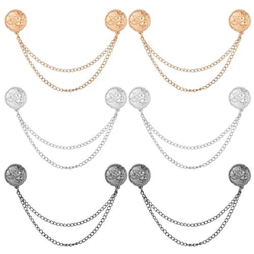 6 Stück Magnetische Kleidungsclips, Kleidungsmagnete mit Kette Multifunktionale Magnetische Kleidungsclips zum Befestigen von Säumen Hosenbeinen und Hemdärmeln (Lotus) von lasuroa