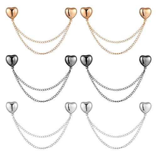 6stk Magnetische Kleidungsklammern, Multifunktionale Magnetische Kleidungsclips zum Befestigen von Kleidersäumen Langen Hosenbeinen Hemdärmeln(Herzstil) von lasuroa