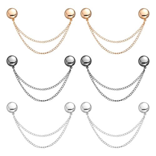 lasuroa 6stk Magnetische Kleidungsklammern, Multifunktionale Magnetische Kleidungsclips zum Befestigen von Kleidersäumen Langen Hosenbeinen Hemdärmeln (Runderstil, Silber, Golden, Schwarz) von lasuroa