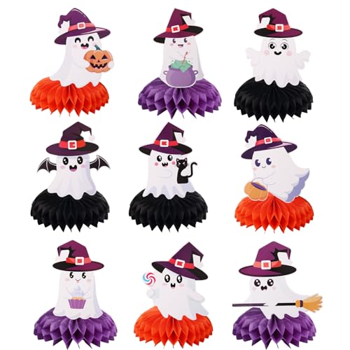 9 Stück Halloween-Waben-Mittelstücke, Halloween-Tischmittelstücke Lustige Gruselige Waben-Tischaufsatz-Dekorationen für Babyshow Geburtstagsparty 9 Stück Halloween-Waben-Mittelstücke, Halloween-Tischmittelstücke Lustige Gruselige Waben-Tischaufsatz-Dekorationen für Babyshow Geburtstagsparty von lasuroa