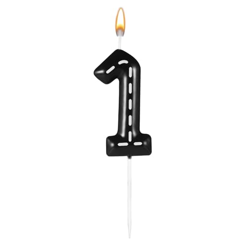 Kerzen Rennwagen, 6x3,7cm Geburtstagskerzen mit Rennwagen Thema Schwarze und Weiße Zahlen Tortenkerzen für Jungen und Mädchen Kuchen Partyzubehör zur Dekoration mit Rennwagenthema (Zahl 1) von lasuroa