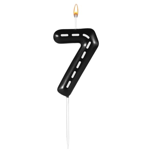 Kerzen Rennwagen, 6x3,7cm Geburtstagskerzen mit Rennwagen Thema Schwarze und Weiße Zahlen Tortenkerzen für Jungen und Mädchen Kuchen Partyzubehör zur Dekoration mit Rennwagenthema (Zahl 7) von lasuroa