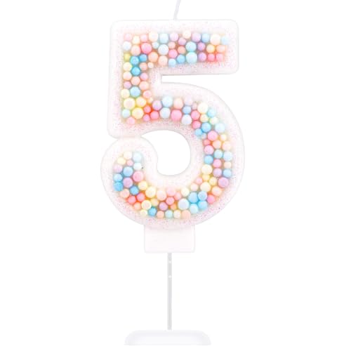 Zahlen Geburtstagskerzen, Macaron Zahlenkerzen Bonbonfarbe Süße Geburtstagskerzen für Torte, Zahlen Kuchenaufsatz für Mädchen Geburtstagsfeier Babyparty Hochzeit Jahrestag (5) von lasuroa