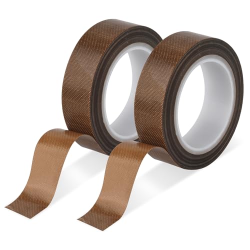 lasuroa 1,5 cm x 10 m, 2 Rollen Klebeband mit Geringer Reibung, Schubladen Gleitband Abriebfestigkeitsband Oberflächenschutz PTFE Bänder für Holz, Schränke, Vorhänge, Möbel (Braun) von lasuroa