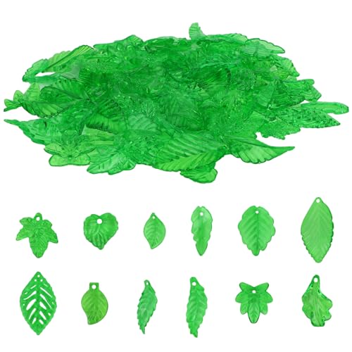lasuroa 120st Blatt Perlen Acryl, 12 Stile Transparent Leaf Beads Grün Abstandsperlen Niedlich Hängende Blätter Anhänger Bastelzubehör für die Schmuckherstellung Ohrringe Armbänder lasuroa 120st Blatt Perlen Acryl, 12 Stile Transparent Leaf Beads Grün Abstandsperlen Niedlich Hängende Blätter Anhänger Bastelzubehör für die Schmuckherstellung Ohrringe Armbänder von lasuroa