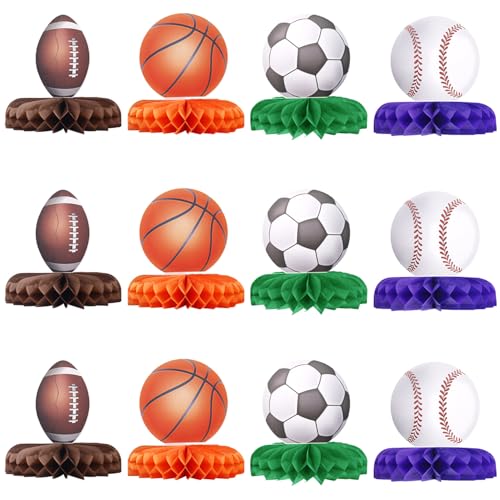 lasuroa 12stk Sport-Honigwaben-Tischdekoration, Fußball Basketball Baseball Football-Tischdekoration Gemischte Tischdekoration für Jungen Thematische Geburtstagsfeiern Sportveranstaltungen lasuroa 12stk Sport-Honigwaben-Tischdekoration, Fußball Basketball Baseball Football-Tischdekoration Gemischte Tischdekoration für Jungen Thematische Geburtstagsfeiern Sportveranstaltungen von lasuroa