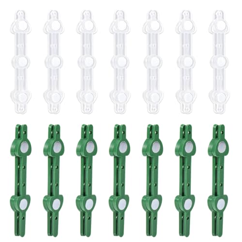 lasuroa 14stk Magnete für Blumenboutonnieres, Magnetclips aus Kunststoff mit Blumenmotiv Zubehör zur Ansteckblumenherstellung Handgefertigte Blumen Hochzeiten Braut Bräutigam (Transparent, Grün) von lasuroa